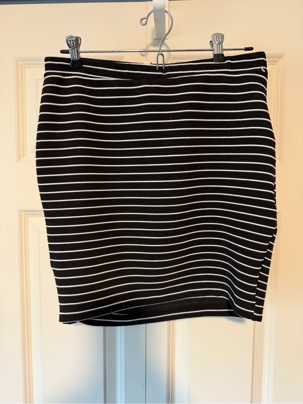 Black and White Striped Women’s Pencil Skirt